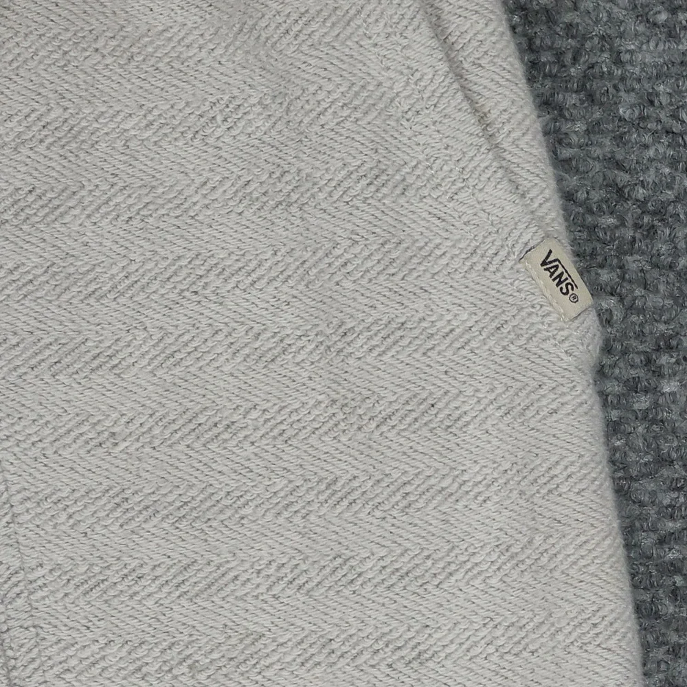 Vans Mens L Shorts Beige Grey Herringbone Knit Cotton Patch Pockets